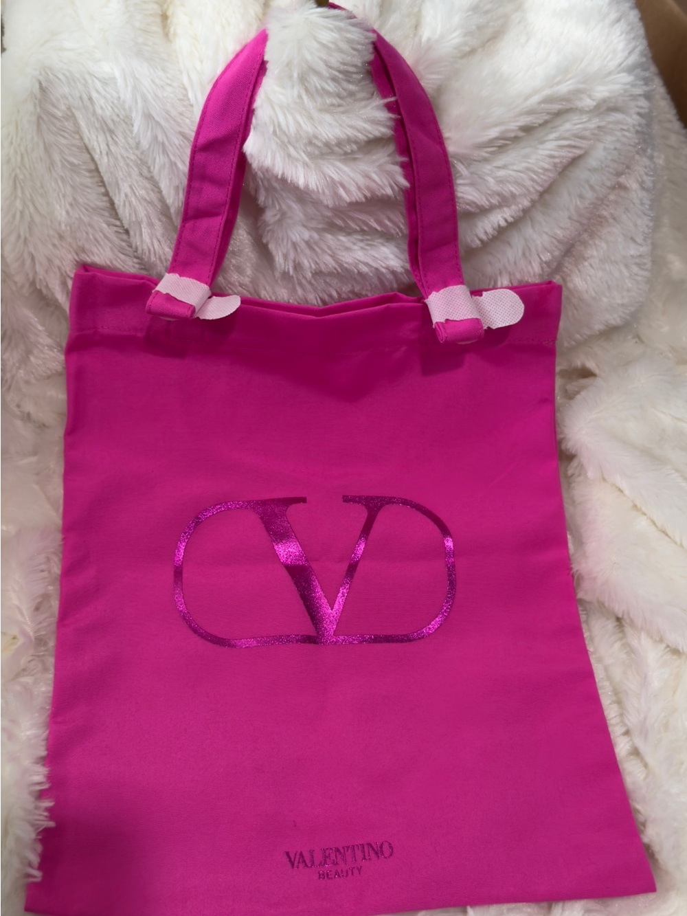 Hot Pink Tote with Shiny Monogram